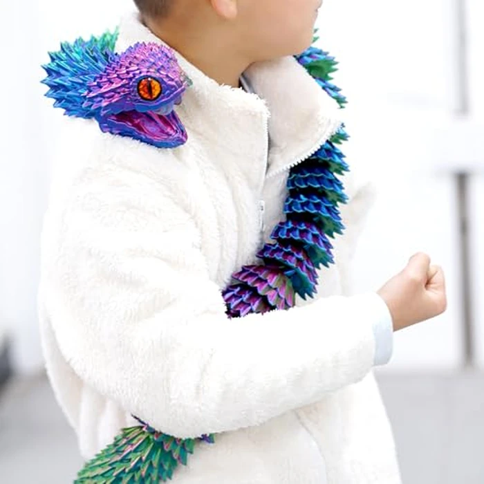 47.5inch Super Large 3D Printed Snake Models,Movable Teeth,Flexible Joint Animal lacertid Figurines, Stress Relief, Fidget restlessness, ADHD Toys, Surprise Fantasy Gifts (RGB/47.5inch) by BANPIWOLG - Image 2