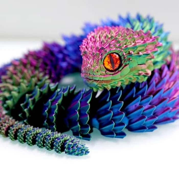 47.5inch Super Large 3D Printed Snake Models,Movable Teeth,Flexible Joint Animal lacertid Figurines, Stress Relief, Fidget restlessness, ADHD Toys, Surprise Fantasy Gifts (RGB/47.5inch) by BANPIWOLG - Image 4