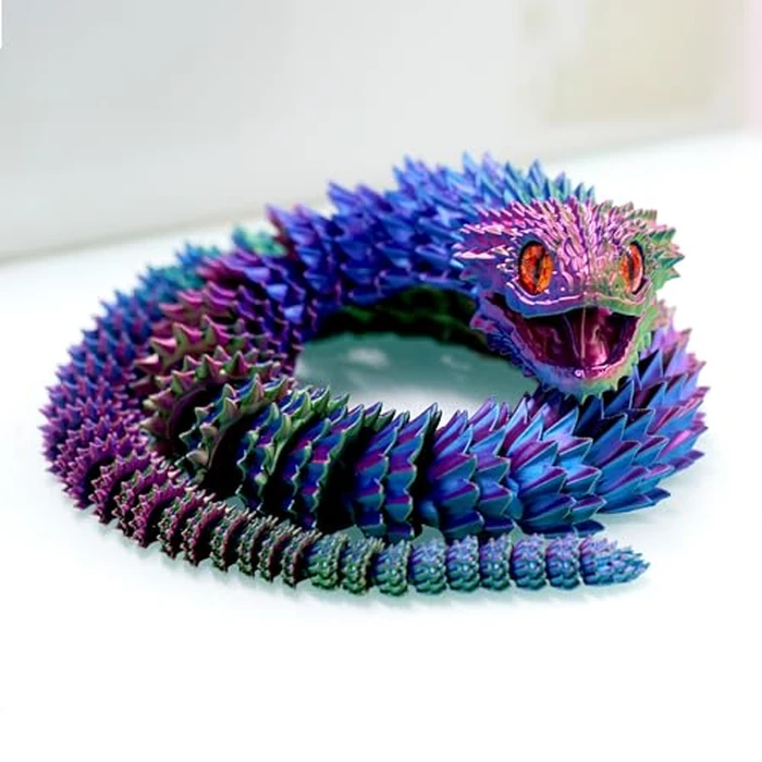 47.5inch Super Large 3D Printed Snake Models,Movable Teeth,Flexible Joint Animal lacertid Figurines, Stress Relief, Fidget restlessness, ADHD Toys, Surprise Fantasy Gifts (RGB/47.5inch) by BANPIWOLG - Image 5