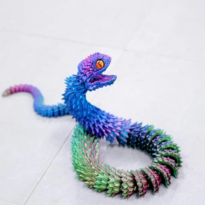 47.5inch Super Large 3D Printed Snake Models,Movable Teeth,Flexible Joint Animal lacertid Figurines, Stress Relief, Fidget restlessness, ADHD Toys, Surprise Fantasy Gifts (RGB/47.5inch) by BANPIWOLG - Image 7