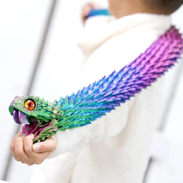47.5inch Super Large 3D Printed Snake Models,Movable Teeth,Flexible Joint Animal lacertid Figurines, Stress Relief, Fidget restlessness, ADHD Toys, Surprise Fantasy Gifts (RGB/47.5inch) by BANPIWOLG - Image 9