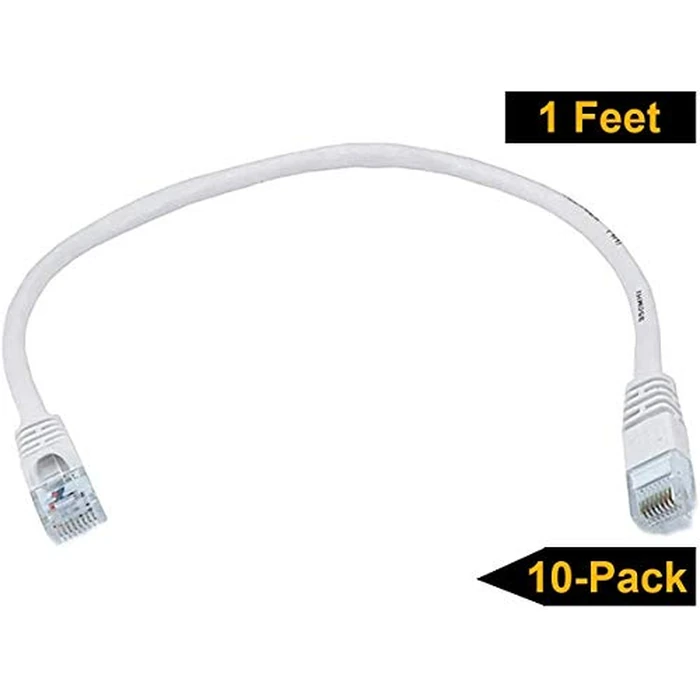 iMBAPrice IMBA-CAT5-07WT-10PK Cat5e Network Ethernet Patch Cable (10 Pack), 7-Feet, White by iMBAPrice - Used - Like New condition - CA$11.63