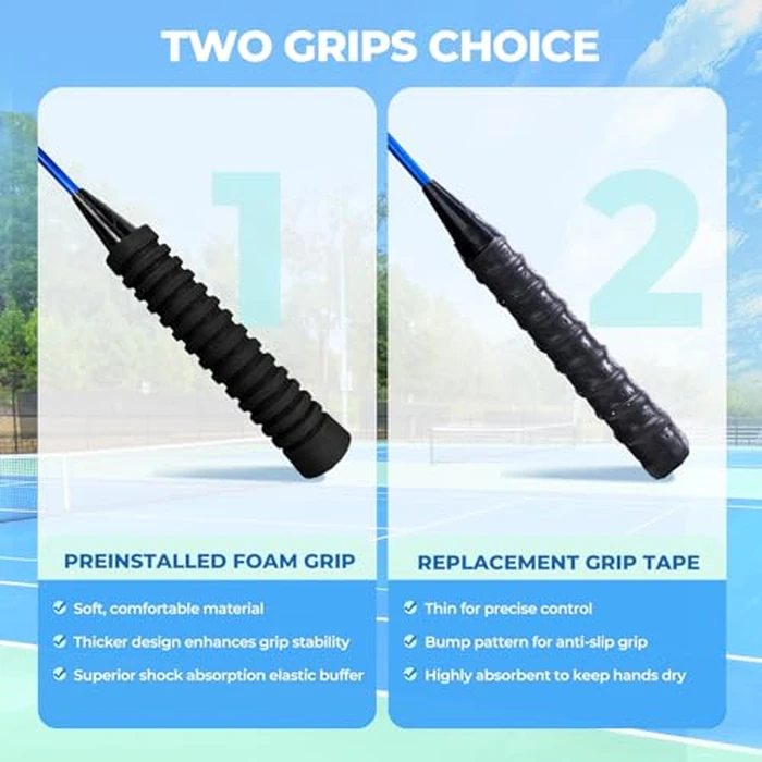 HIRALIY Badminton Rackets for Outdoor Backyard Games, Lightweight Badminton Set of 4 for Kids & Adults & Beginners, Including 4 Rackets, 12 Nylon Shuttlecocks, 4 Replacement Grip Tapes, 1 Carrying Bag by HIRALIY - Image 4