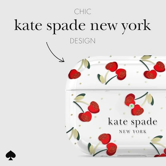 kate spade new york AirPods Pro Protective Case with Keychain Ring - Cherry Dot, Compatible with AirPods Pro 2nd / 1st Generation by kate spade new york - Image 3