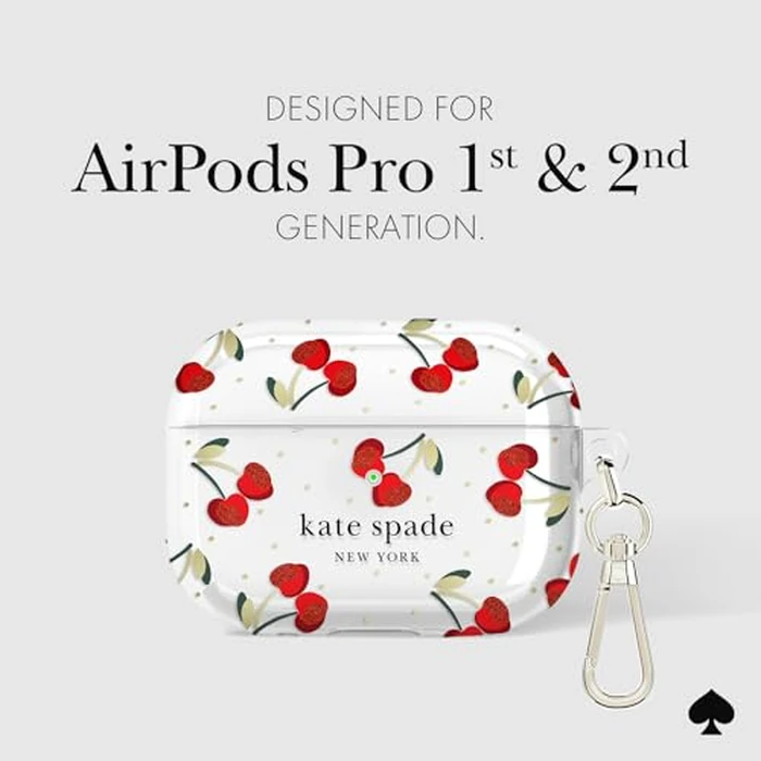 kate spade new york AirPods Pro Protective Case with Keychain Ring - Cherry Dot, Compatible with AirPods Pro 2nd / 1st Generation by kate spade new york - Image 5