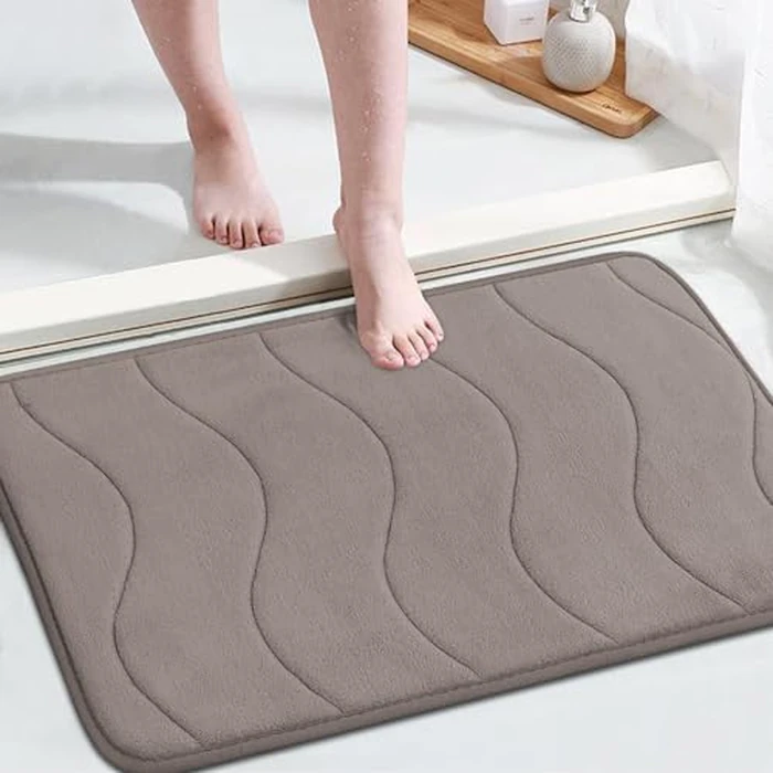 Flamingo P Bathroom Mat Memory Foam Bath Rug Non Slip Shower Mats,24x17,Taupe by Flamingo P - Used - Very Good condition - US$8.36