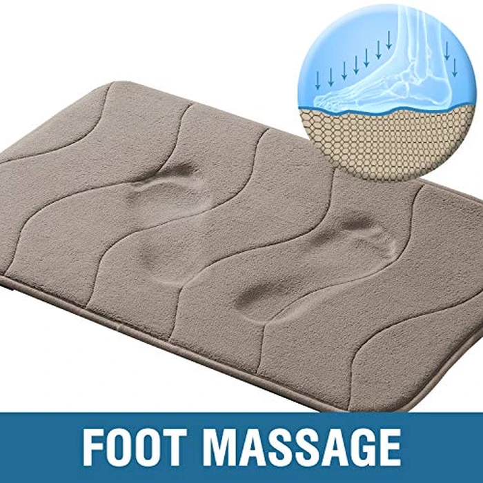 Flamingo P Bathroom Mat Memory Foam Bath Rug Non Slip Shower Mats,24x17,Taupe by Flamingo P - Image 2