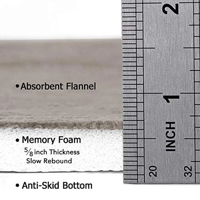 Flamingo P Bathroom Mat Memory Foam Bath Rug Non Slip Shower Mats,24x17,Taupe by Flamingo P - Image 4