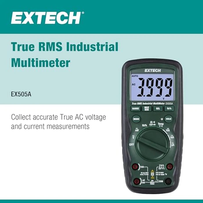Extech EX505A Heavy Duty True RMS Multimeter (6000 Count) by Extech - Image 2