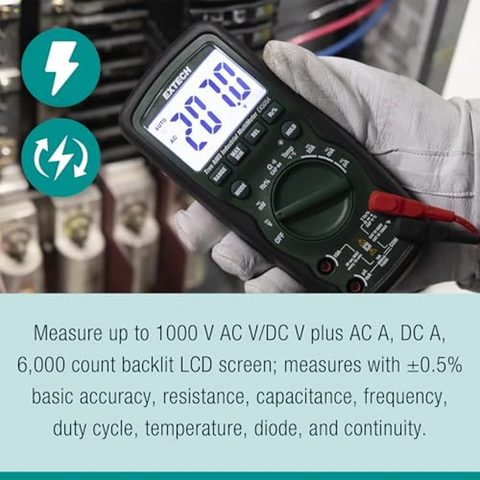 Extech EX505A Heavy Duty True RMS Multimeter (6000 Count) by Extech - Image 5