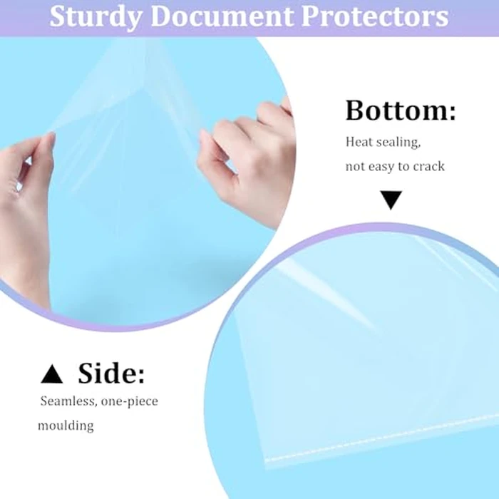 AKONEGE 100 Pack No Holes Sheet Protectors, 8.5 x 11 Inch Letter Size, Polypropylene (PP), Top Loading, Heavyweight Plastic, Clear View, Document & Artwork Protectors by AKONEGE - Image 4