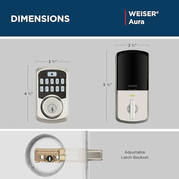 Weiser Aura Satin Nickel Bluetooth Door Lock, Remote Sharing Compatible with Alexa and Google Assistant, Auto Lock, Create, Disable and Delete Codes Via App, Scheduled and Maintain up to 250 Codes by Weiser - Image 5