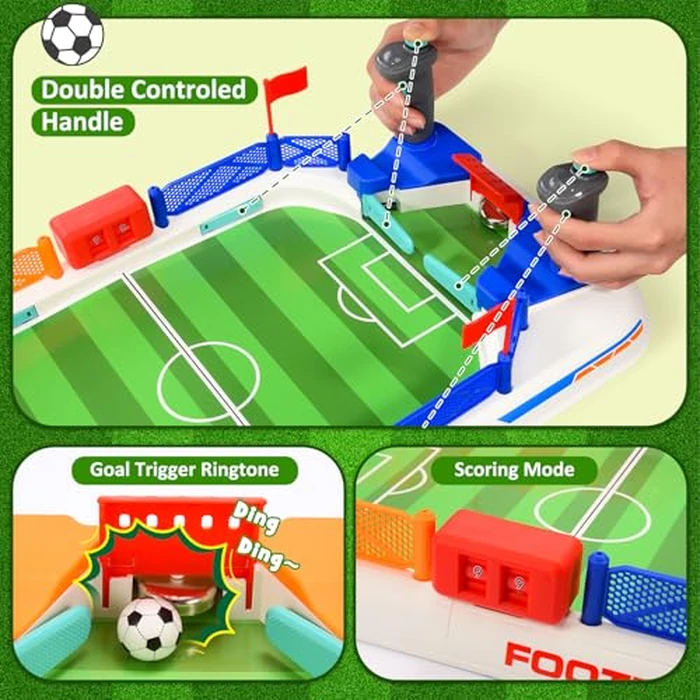 Mini Foosball Table Game, Luckades Soccer Toys for 3 4 5 6 7 8-12 Year Old Boy Gifts Toys for Kids Age 3-5 4-6 7-10 Girl Children Christmas Birthday Gifts Family Party Games for Kids & Adults by Luckades - Image 2