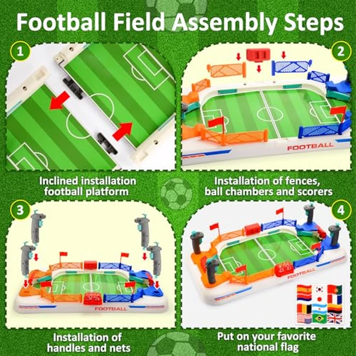 Mini Foosball Table Game, Luckades Soccer Toys for 3 4 5 6 7 8-12 Year Old Boy Gifts Toys for Kids Age 3-5 4-6 7-10 Girl Children Christmas Birthday Gifts Family Party Games for Kids & Adults by Luckades - Image 3