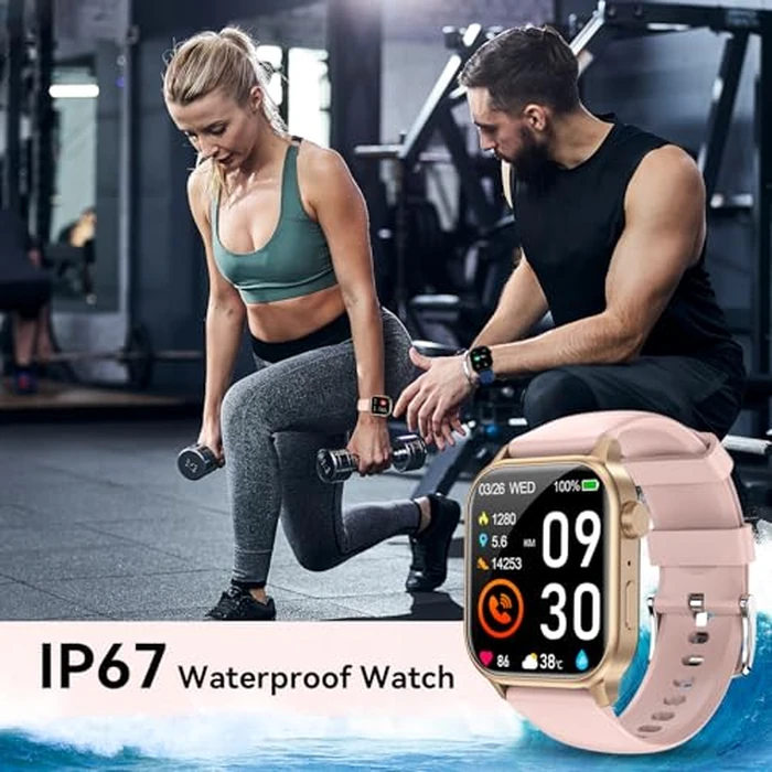 Smart Watch for Men Women with Bluetooth Call, 1.85" HD Touch Screen Fitness Watch with IP67 Waterproof Heart Rate/Sleep Monitor, 100+ Sports Modes Activity Trackers (Pink) by ganopterygon - Image 7