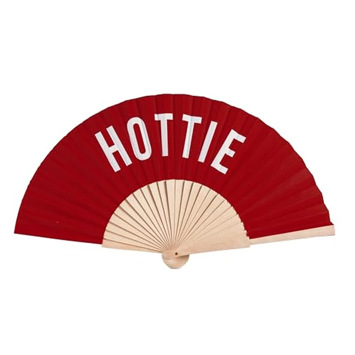 Abbott Collection Hottie Folding Hand Fan - Wood/Cotton, Red (16" W) by Abbott Collection - Used - Like New condition - CA$13.36