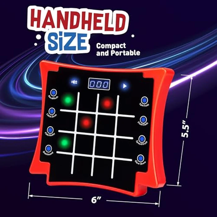 Electronic Light-Up Activity Pad for Kids Ages 6-12+ | 8-in-1 Handheld Game | Brain & Memory Games | Great Gift Ideas for Boys and Girls. Focus Training | Educational Travel Toy by PlayRoute - Image 4