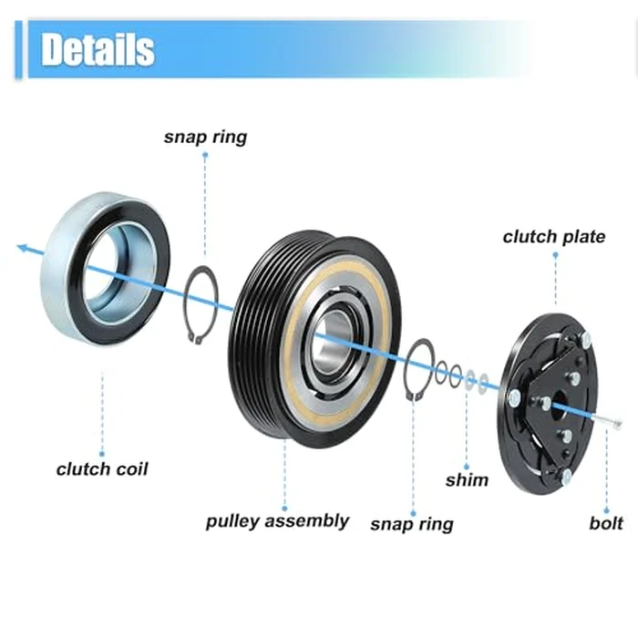 uxcell AC Compressor Clutch Set Replace for Subaru Impreza 2012-2016 A/C Clutch Repair Assembly by uxcell - Image 5