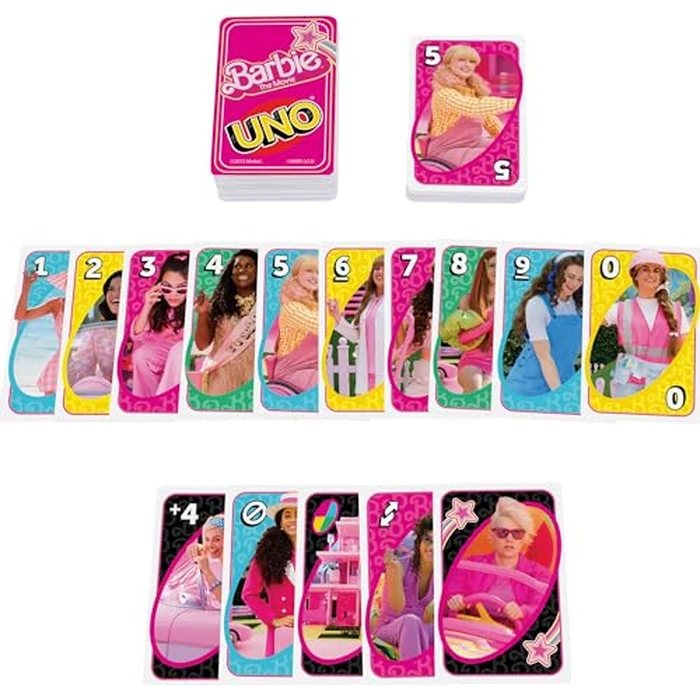 Mattel Games UNO Barbie The Movie Card Game for Kids & Adults Featuring Characters Graphics & Special Rule, 2 to 10 Players by Mattel Games - Image 2