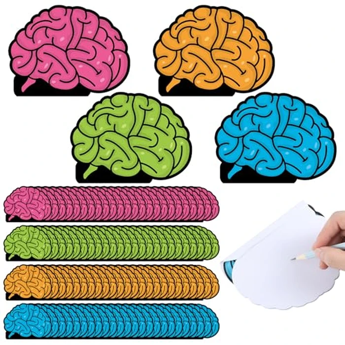 AmazingSpark Brain Shaped Notepads Set, 24 Pack Colorful Portable Memo Pads 5 x 3.75 Inches, Thick Waterproof Cover & Blank Pages, Fun Novelty Stationery for School Office Gifts by AmazingSpark - Image 1