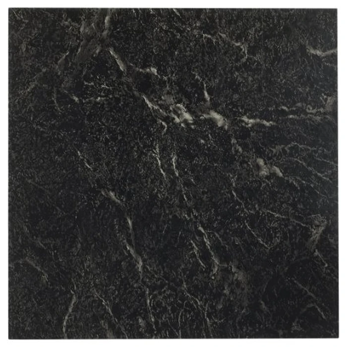 Nexus Self Adhesive 12-Inch Vinyl Floor Tiles, 20 Tiles - 12" x 12", Black w/White Vein Marble Pattern - Peel & Stick, DIY Flooring for Kitchen, Dining Room, Bedrooms & Bathrooms by Achim Home Decor by ACHIM - Image 1