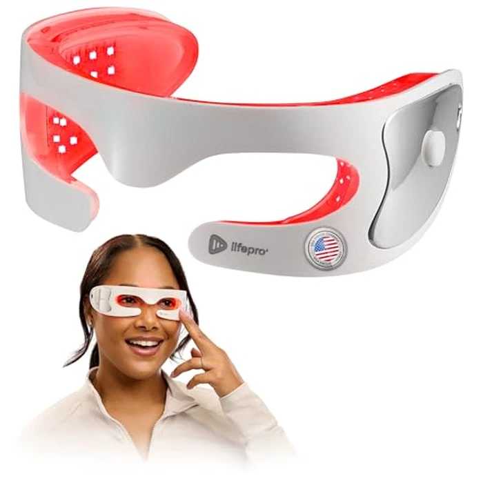 Lifepro Red Light Therapy for Eyes - Rejuvaglow 3 Modes Under Eye Red Light Therapy with Soothing Vibration - Adjustable Strap & Rechargeable LED Eye Mask by LifePro - Used - Like New condition - US$41.25