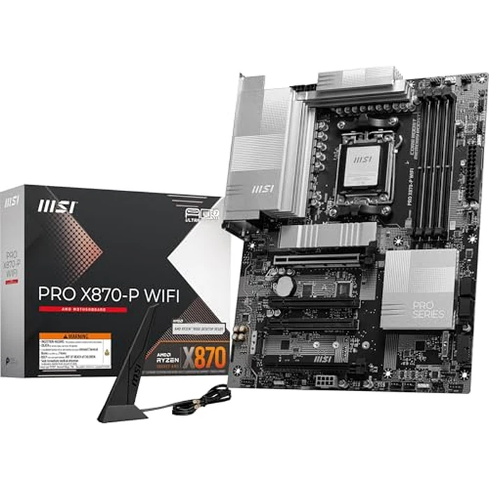 MSI PRO X870-P WiFi V1 ProSeries Motherboard (AMD Ryzen 9000/8000/7000 Series Processors, AM5, DDR5, PCIe 5.0, M.2 Gen5, SATA 6Gb/s, USB 40Gbps, HDMI/DP, Wi-Fi 7, Bluetooth 5.4, 5Gbps LAN, ATX) by msi - Used - Like New condition