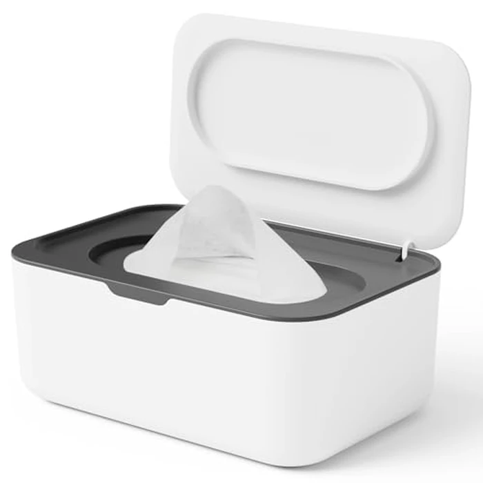 Wipes Dispenser, Wipe Holder for Baby & Adult, Seposeve Refillable Baby Wipe Container, Keeps Wipes Clean. Non-Slip, Easy Pull Wipes Pouch Case, Grey by Seposeve - Used - Very Good condition - US$10.78