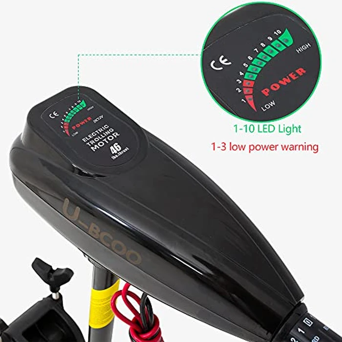 U-BCOO 8 Speed Saltwater Transom Mounted Electric Trolling Motor Fishing Boat Outboard Motor Kayak (L-12V-46LBS) by U-BCOO - Image 5