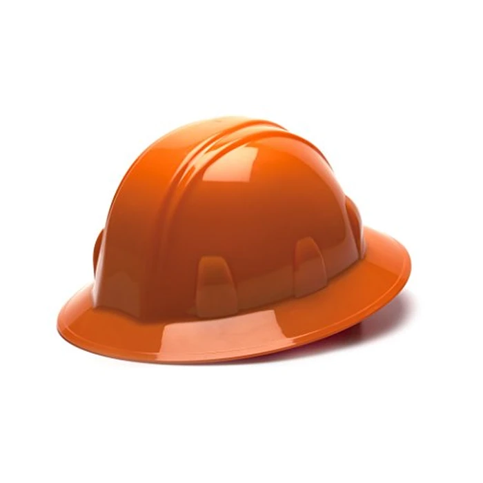 Pyramex Safety SL Series Full Brim Hard Hat, 6-Point Ratchet Suspension, Orange by Pyramex - Used - Like New condition - US$14.41