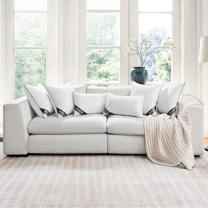 MIULEE 20x20 Pillow Inserts Set of 2 Throw Pillows 20 Inch Premium Down Alternative Pillow Inserts Decorative Pillow Stuffer for Sofa, Couch (20x20 inch, Set of 2) by MIULEE - Image 4