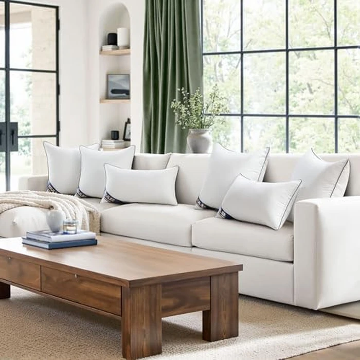 MIULEE 20x20 Pillow Inserts Set of 2 Throw Pillows 20 Inch Premium Down Alternative Pillow Inserts Decorative Pillow Stuffer for Sofa, Couch (20x20 inch, Set of 2) by MIULEE - Image 6