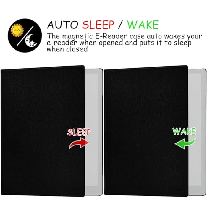 GOVTVA Magnetic Stand Case for Onyx Boox Go 10.3 /BOOX Tablet Go 10.3 Gen II Lumi ePaper Ultra-Thin Lightweight Leather Cover with Auto Sleep/Wake & Magnetic Closure (Cloth Black) by GOVTVA - Image 5