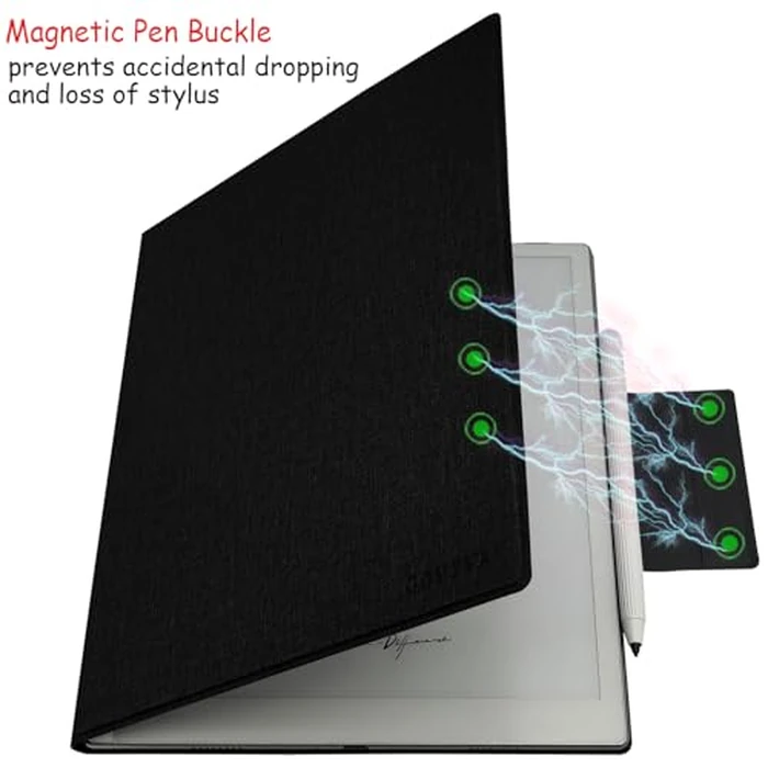 GOVTVA Magnetic Stand Case for Onyx Boox Go 10.3 /BOOX Tablet Go 10.3 Gen II Lumi ePaper Ultra-Thin Lightweight Leather Cover with Auto Sleep/Wake & Magnetic Closure (Cloth Black) by GOVTVA - Image 7