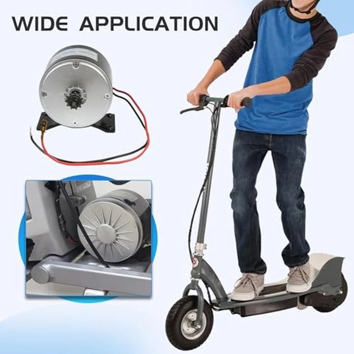 Dexepe 24V Electric Scooter Brushed Motor 350W Compatible with E Scooter Drive Speed Control Razor E300 E300S E325 MX350 MX400 Wind Turbine Go Karts E Bike Chain Drive Permanent Magnet Electric Motor by Dexepe - Image 2