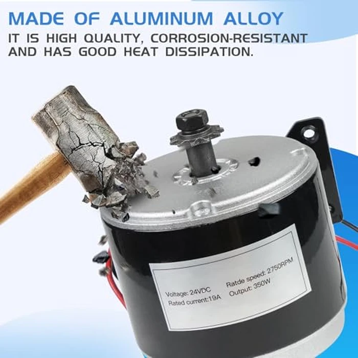 Dexepe 24V Electric Scooter Brushed Motor 350W Compatible with E Scooter Drive Speed Control Razor E300 E300S E325 MX350 MX400 Wind Turbine Go Karts E Bike Chain Drive Permanent Magnet Electric Motor by Dexepe - Image 4