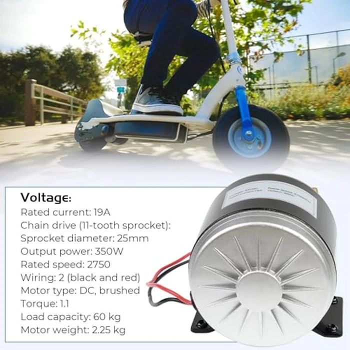 Dexepe 24V Electric Scooter Brushed Motor 350W Compatible with E Scooter Drive Speed Control Razor E300 E300S E325 MX350 MX400 Wind Turbine Go Karts E Bike Chain Drive Permanent Magnet Electric Motor by Dexepe - Image 6