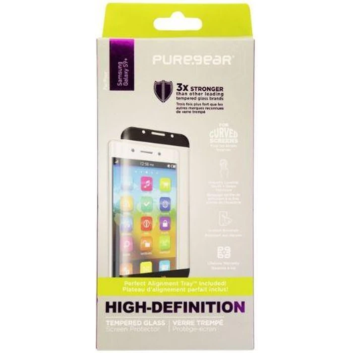 PureGear HD Tempered Glass Screen Protector Guard for Galaxy S9+ - Black/Clear by PureGear - Refurbished - Brand New condition - US$8.28