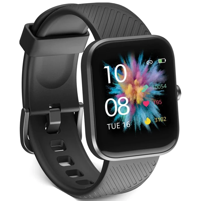 Virmee Tempo VT3 Smartwatch - 33.02mm - Black Aluminum Alloy Case with Black Silicone Silicone by Virmee - Refurbished - Premium condition - CA$33.97