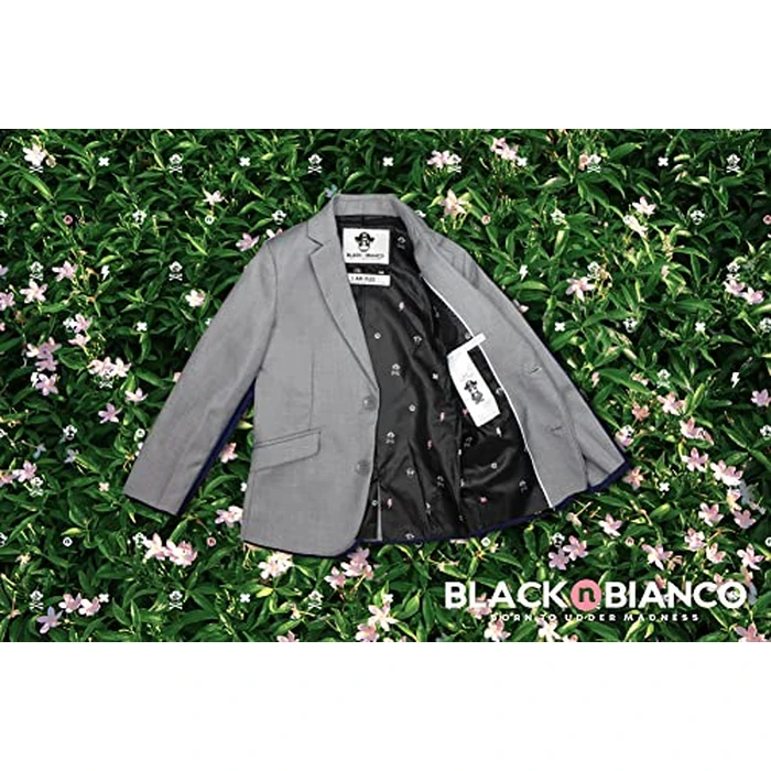 Black n Bianco Boys Slim Fit Suit Rosefia Style Five Piece Set Mary Mid Gray 12 by Black n Bianco - Image 6