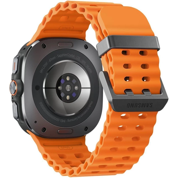 Galaxy Watch Ultra (2024) (Bluetooth + LTE) - 32GB - 47mm - Titanium Gray Titanium Case with Orange Silicone Marine Band by Samsung - Image 4