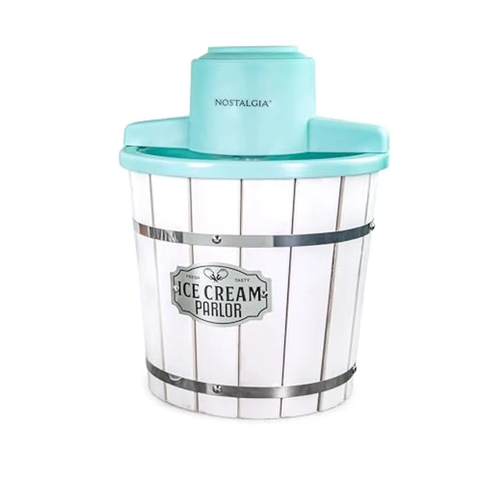 Nostalgia Electric Ice Cream Maker - Parlor Style, Old Fashioned Soft Serve Ice Cream Machine Makes Frozen Yogurt or Gelato in Minutes - Fun Kitchen Appliance - White - 4 Quart by Nostalgia - Image 1