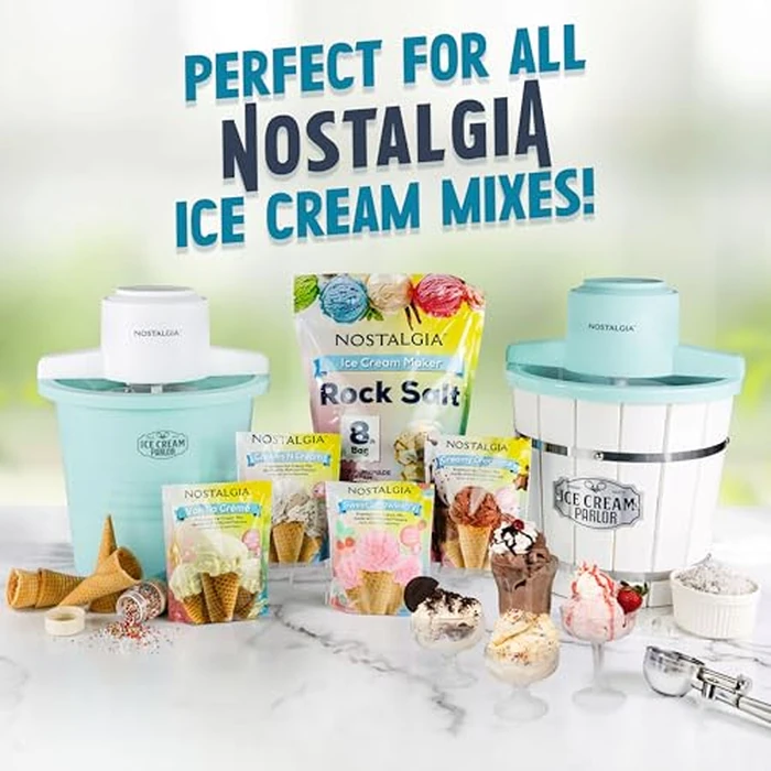 Nostalgia Electric Ice Cream Maker - Parlor Style, Old Fashioned Soft Serve Ice Cream Machine Makes Frozen Yogurt or Gelato in Minutes - Fun Kitchen Appliance - White - 4 Quart by Nostalgia - Image 5