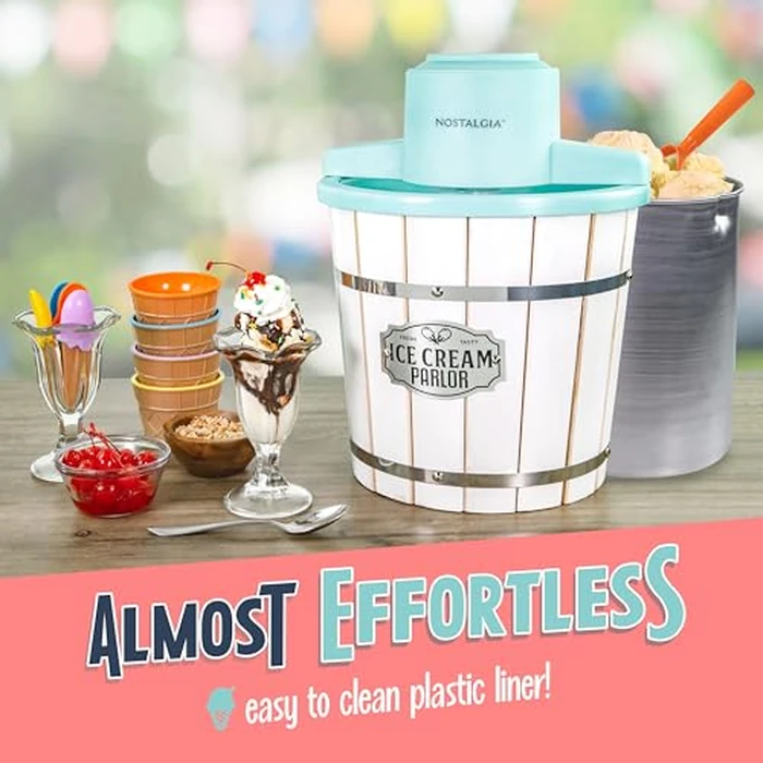 Nostalgia Electric Ice Cream Maker - Parlor Style, Old Fashioned Soft Serve Ice Cream Machine Makes Frozen Yogurt or Gelato in Minutes - Fun Kitchen Appliance - White - 4 Quart by Nostalgia - Image 7