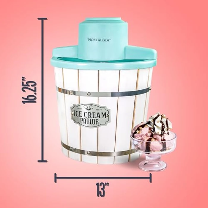 Nostalgia Electric Ice Cream Maker - Parlor Style, Old Fashioned Soft Serve Ice Cream Machine Makes Frozen Yogurt or Gelato in Minutes - Fun Kitchen Appliance - White - 4 Quart by Nostalgia - Image 8
