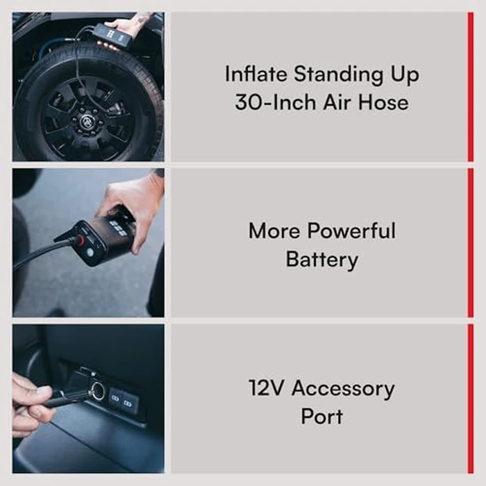 Viair Every Vehicle Carry EVC31 PRO - rechargeable, portable air compressor, dual power source, LED gauge w/preset - Tire Inflator Ideal for LT truck & suv's, cars, motorcycles, & E-bikes by VIAIR - Image 3