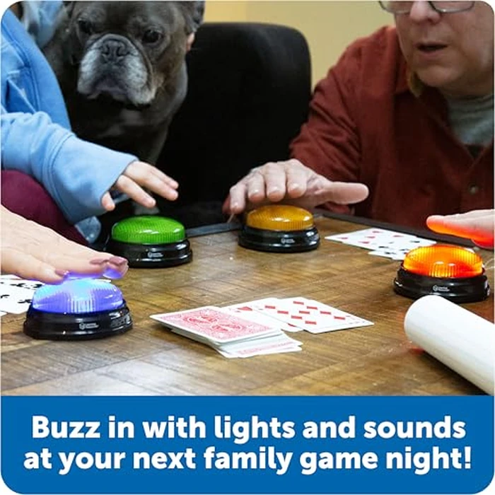Learning Resources Lights and Sounds Buzzers - Classroom Must Haves Supplies, Kids Toys, Sound Effect Button, Family Game Shows For Trivia, Participation Tools Boys and Girls Birthday Gifts by Learning Resources - Image 4