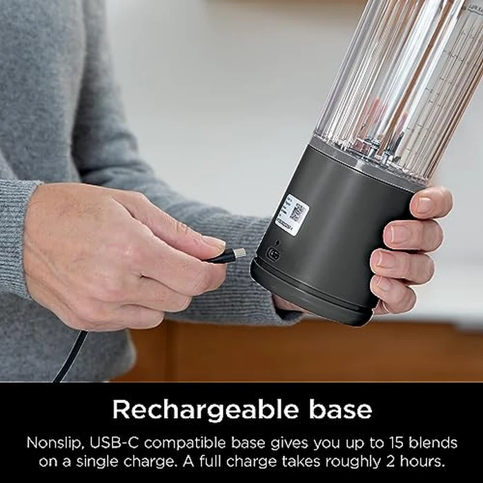 Ninja Blast Portable Blender, Cordless 16oz Personal Blender for Shakes & Smoothies, Up to 15 Blends per Charge, BPA Free, Leakproof Lid, USB‑C Rechargeable, Dishwasher Safe, Black, BC100BKC by Ninja - Image 8