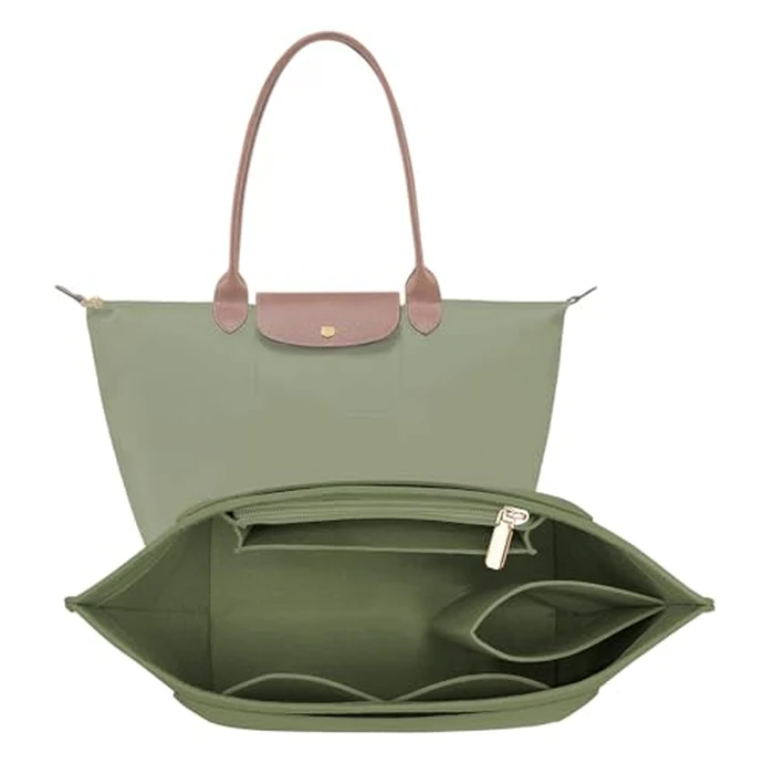 LOUKAYCCI Felt Purse Organizer Insert for Longchamp Le Pliage M Handbag Insert (Forest Green, Medium) by LOUKAYCCI - Image 1