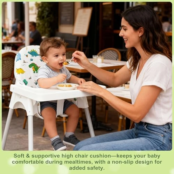 Lomgwumy for IKEA High Chair Cushion, for Antilop Cushion, with High Chair Handy Pocket Pouch, for IKEA Antilop Highchair, Cotton Soft, Baby Sitting More Comfortable (Cartoon Dinosaur Pattern) by Lomgwumy - Image 7
